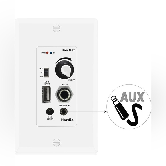 Herdio in Wall Audio Control Amplifier Receiver Sound Systems Home Theater - Picture 5 of 8